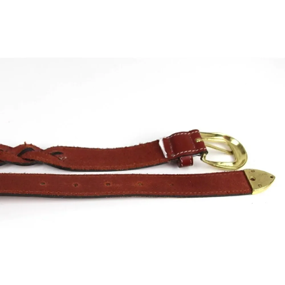 BRAIDED BROWN GENUINE LEATHER 1